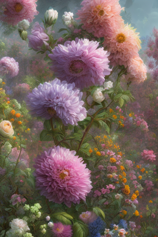 garden bursting with flowers
