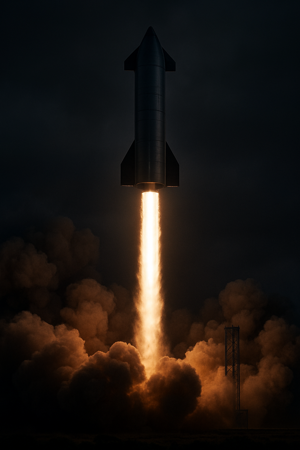 Capture the awe-inspiring launch of a SpaceX Starship rocket
