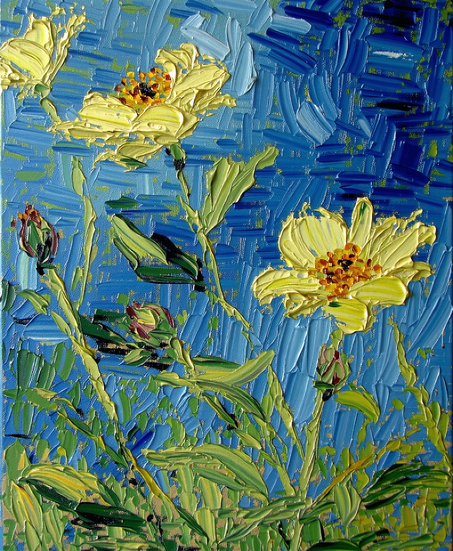 a close-up of Van Gogh's palette knife, showing th...