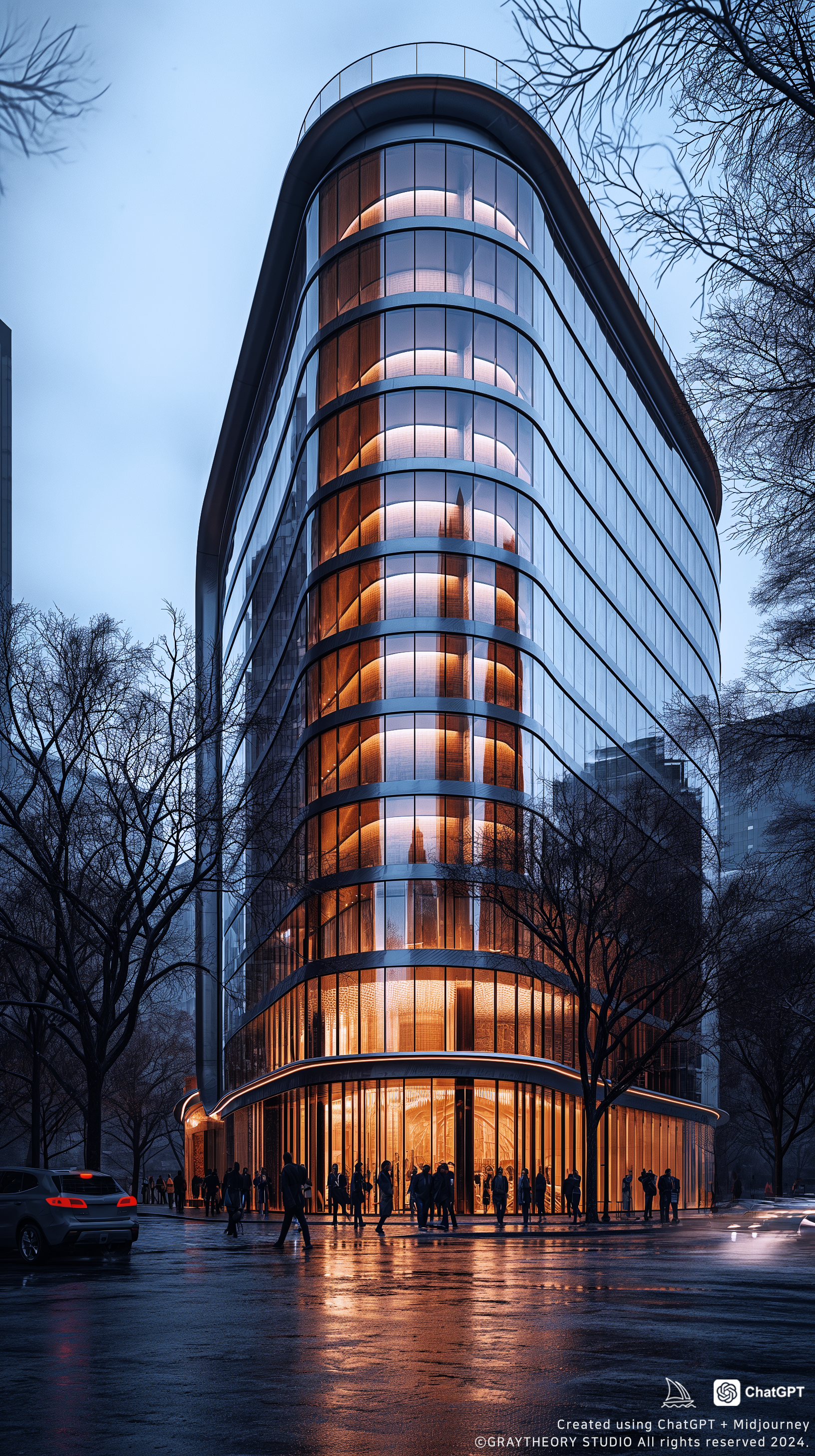 minimalistic medium scale office building