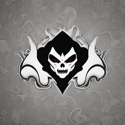 logo icon of cartoon floating scary ghost icon