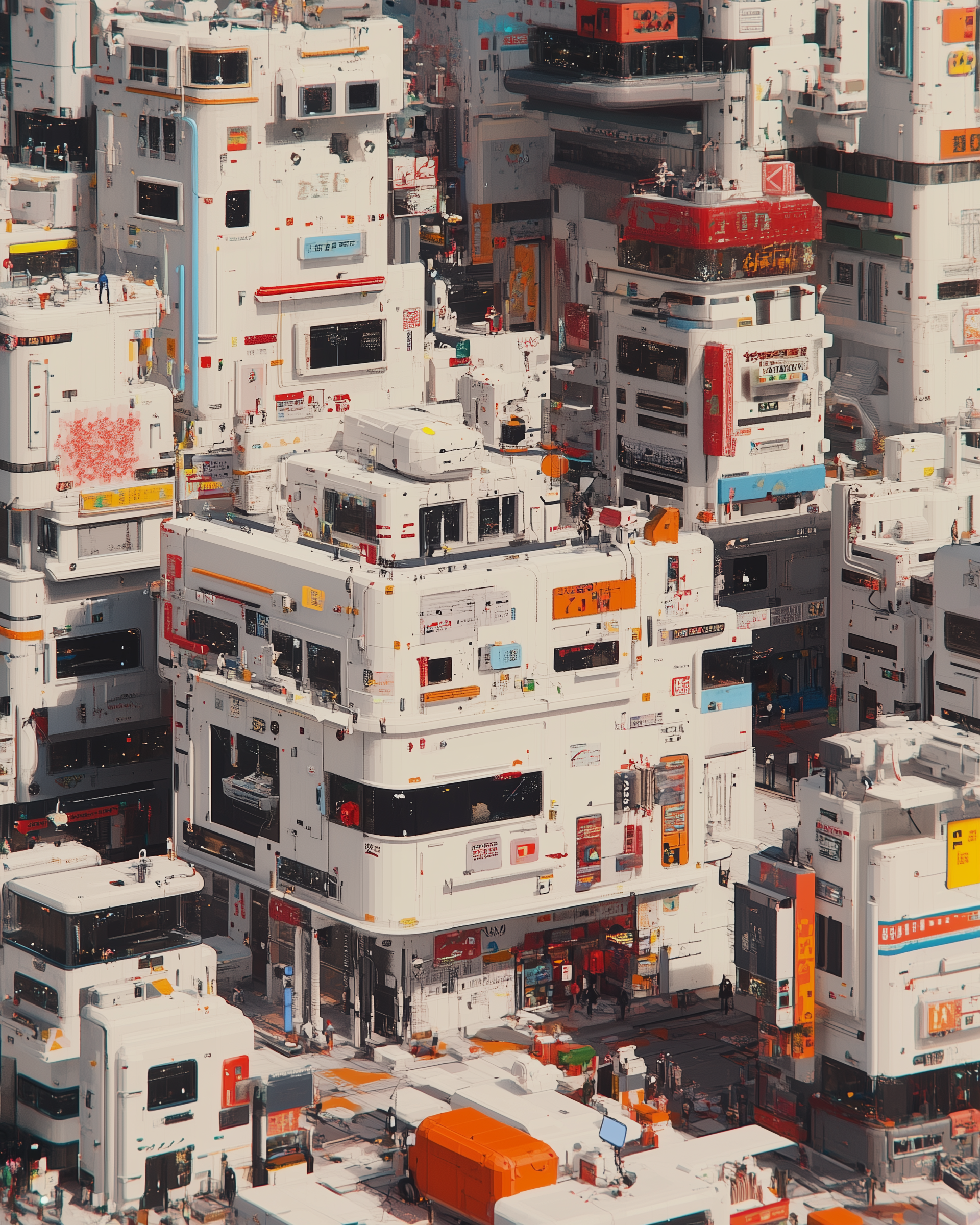 detailed cyberpunk cityscape