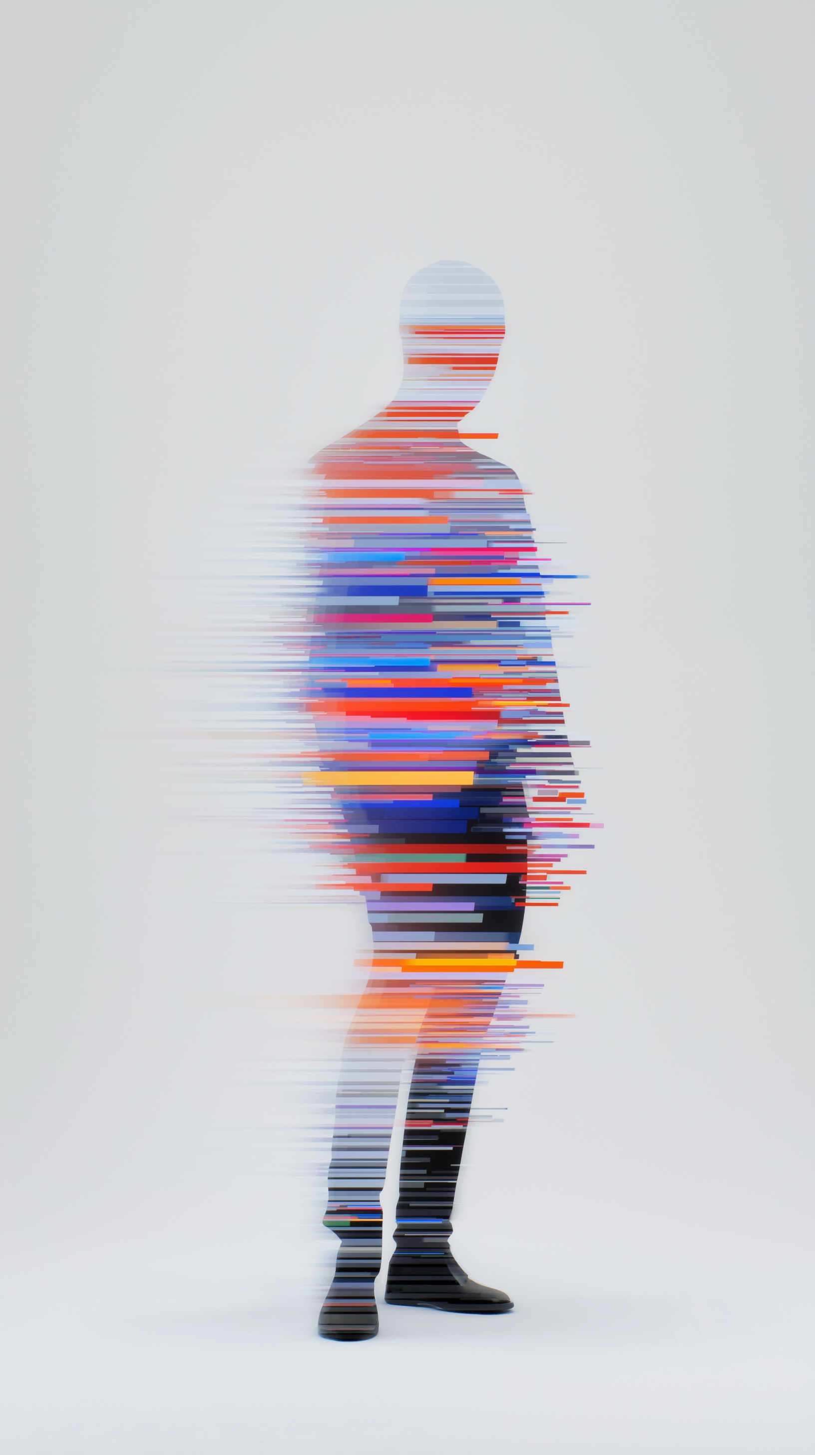 glitch art with linear distortion