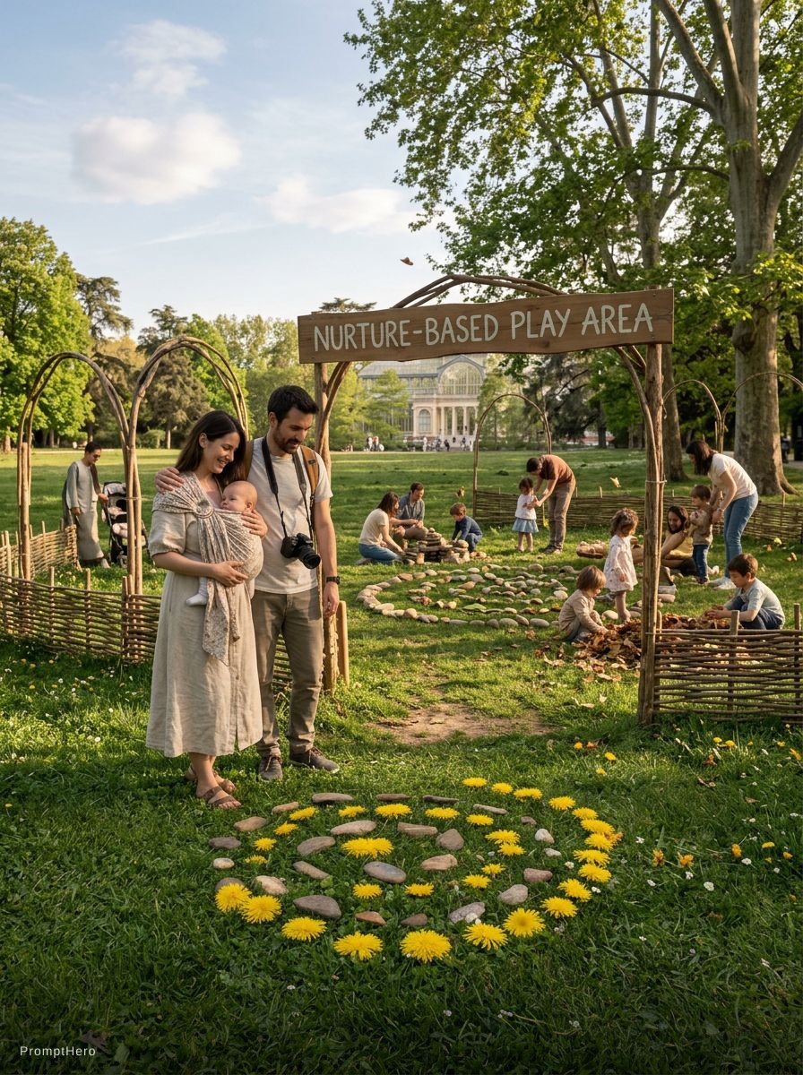 A cinematic, realistic spring scene in Madrid’s Re...