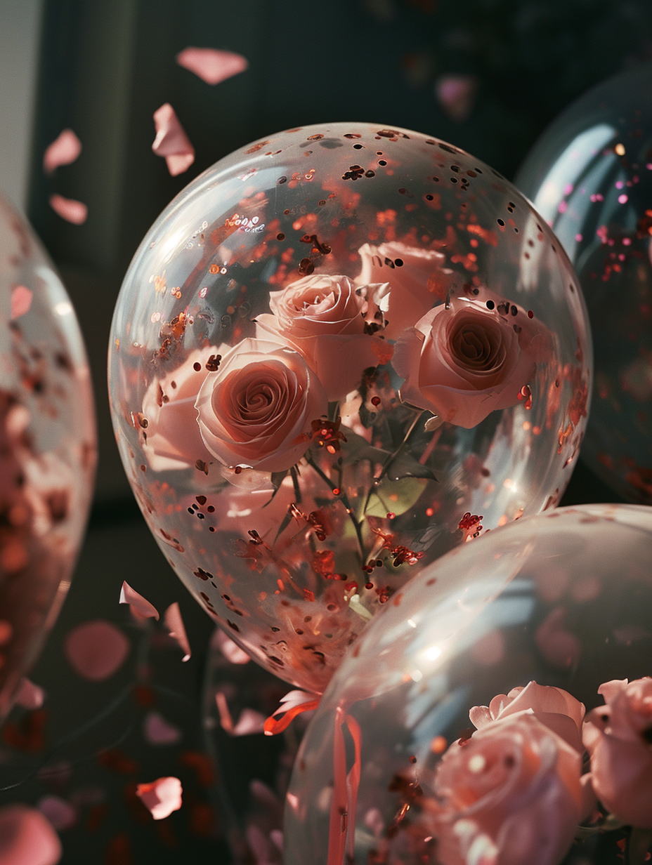 disposable photography of huge transparent balloon