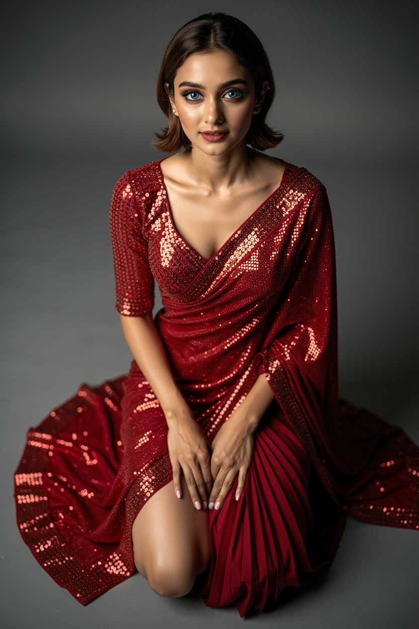 Shot from above, 20 years old Indian lady kiara ad...