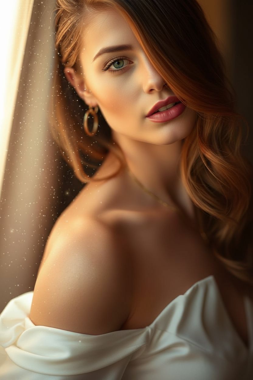 Fine art photography, head and torso portrait, wa...
