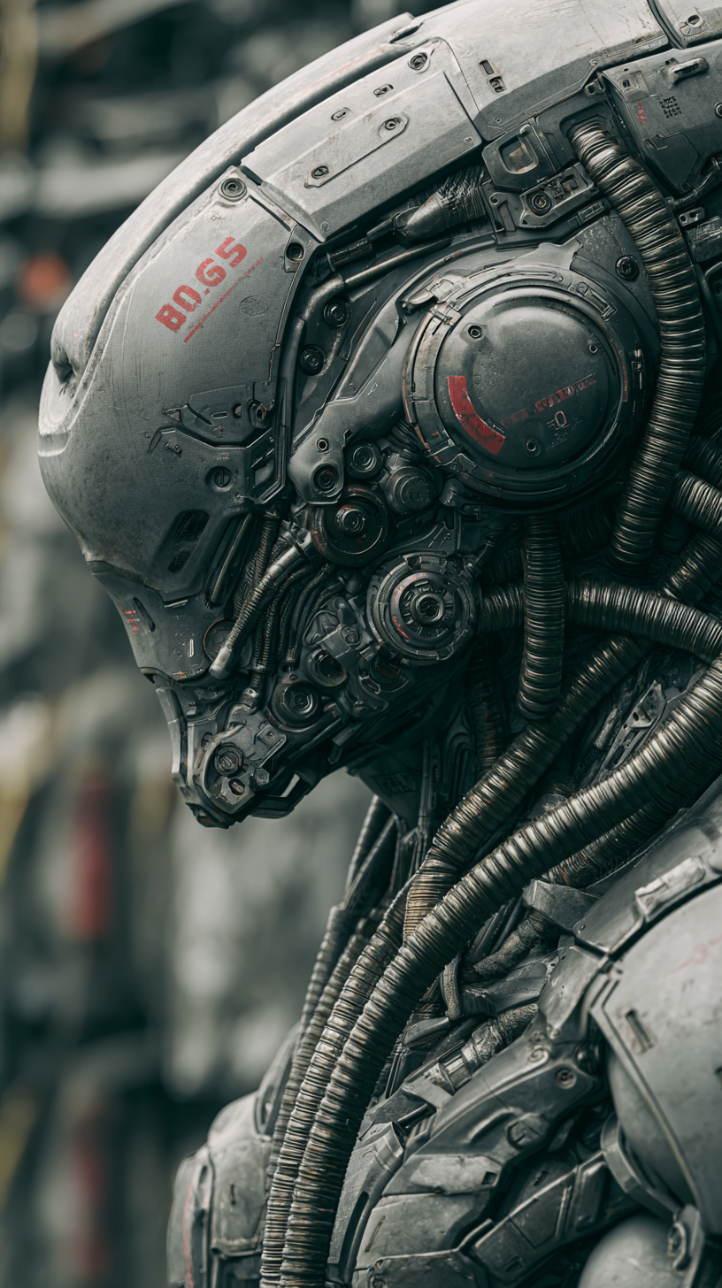 ultra-detailed hard sci-fi biomechanical photograp...