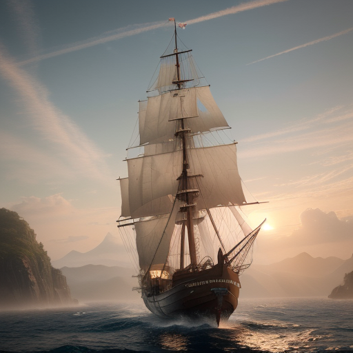 Photo of a ultra realistic sailing ship