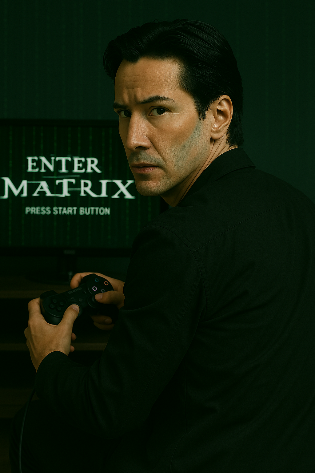 A Matrix character watching you