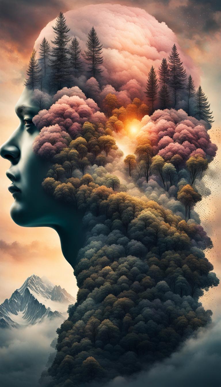 Double Exposure Human-Nature