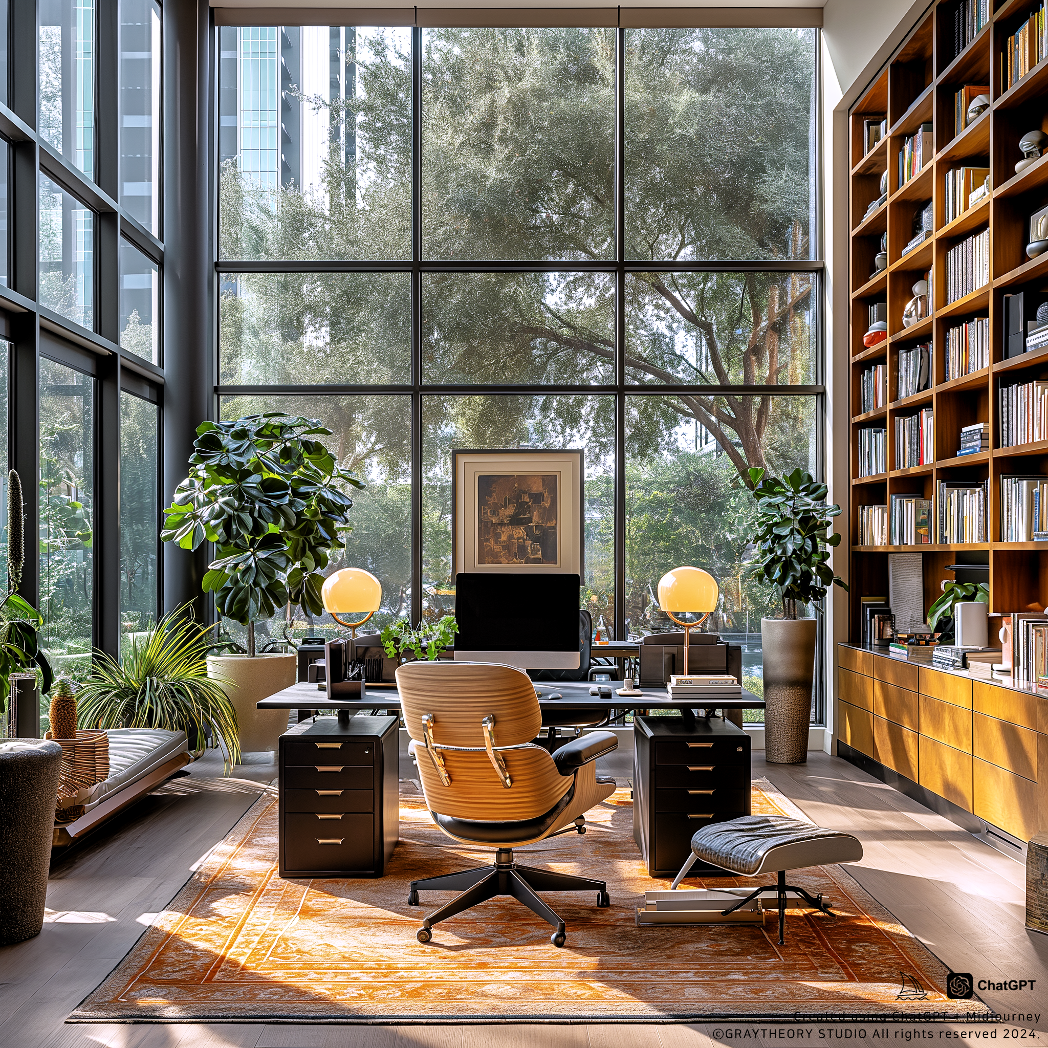 Professional Serenity in a Sunlit Workspace
