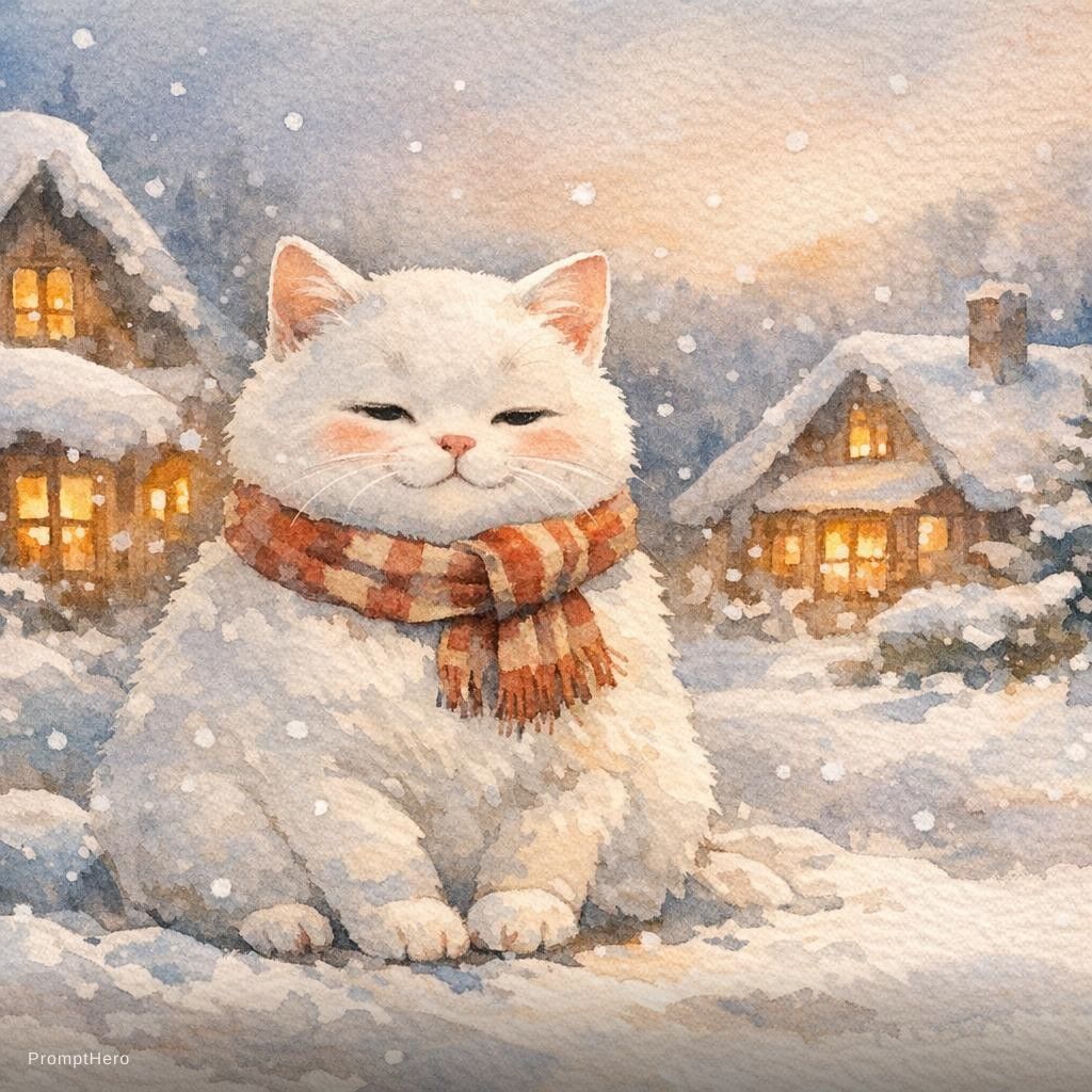 cat, a chubby white cat with soft...