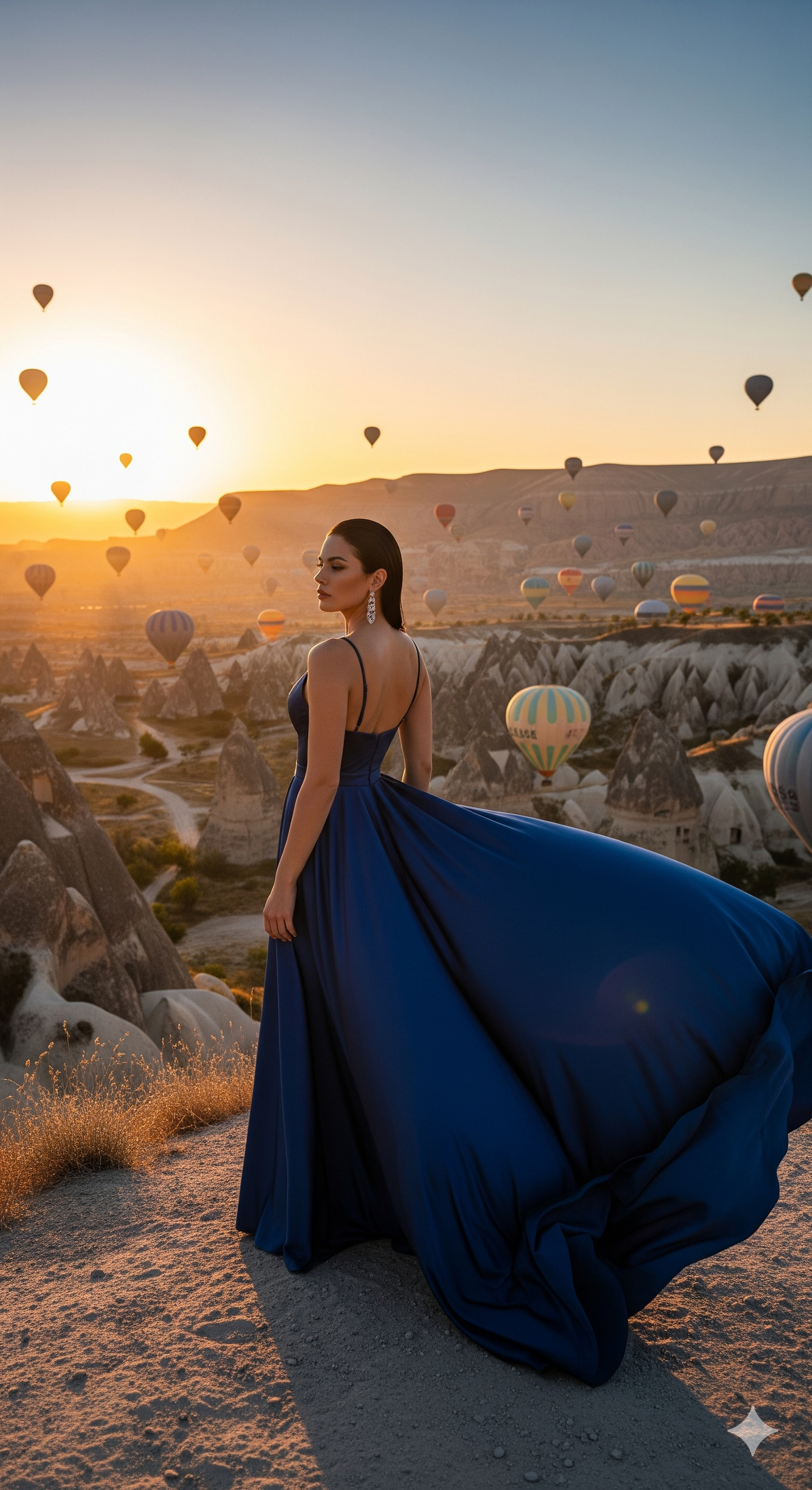 A glamorous GQ-style editorial fashion scene in Ma...