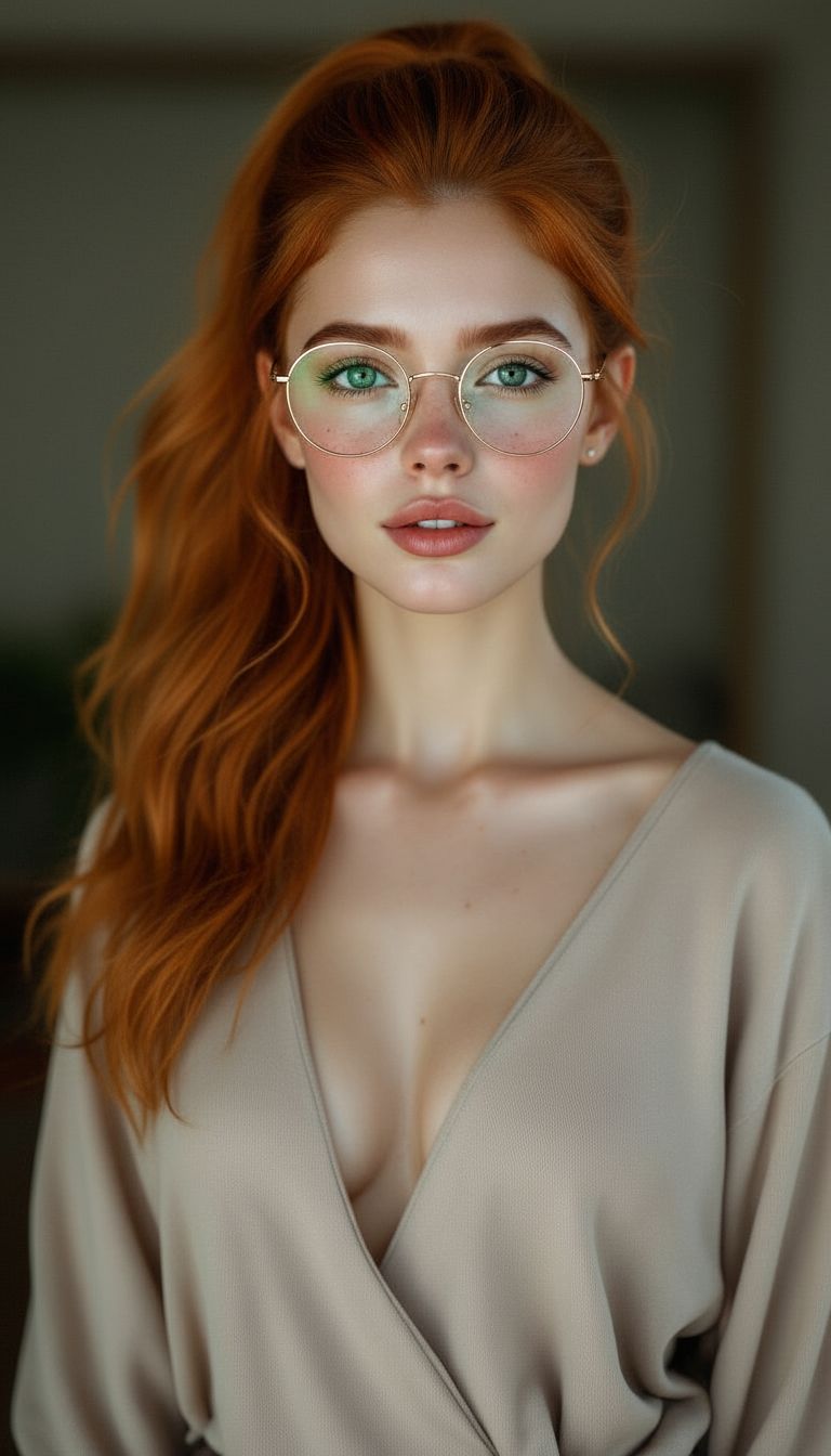 A 29-year-old woman with fiery ginger hair in a po...