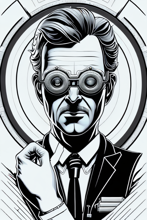 A shockingly detailed monochromatic vector illustration