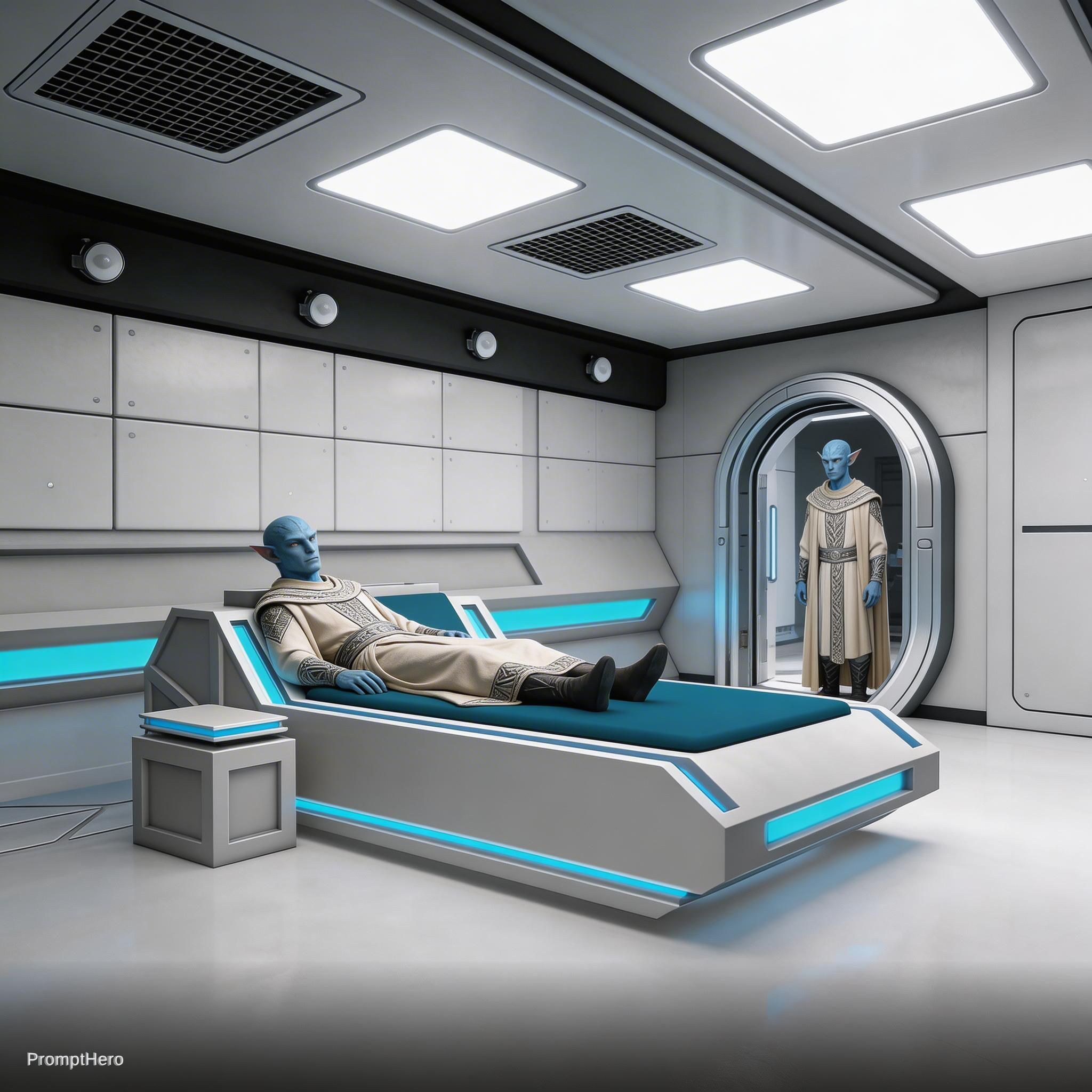 Sci-Fi Scene. Show the characters in reference ima...