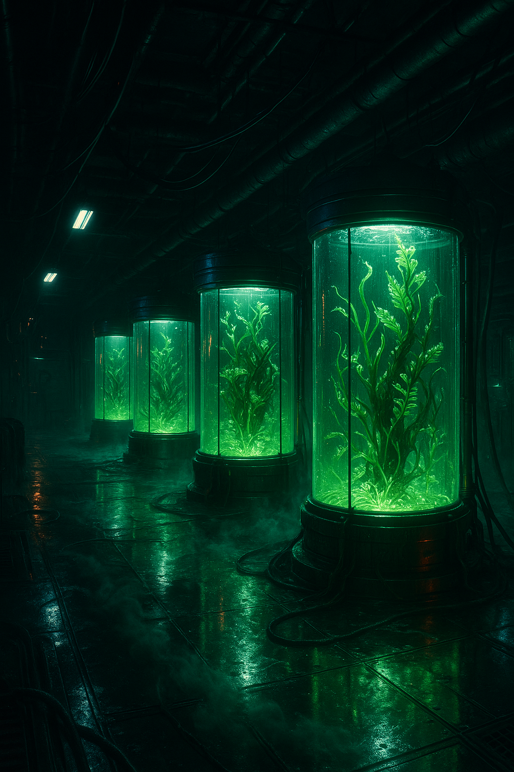 Interior,dark sci-fi bio-lab