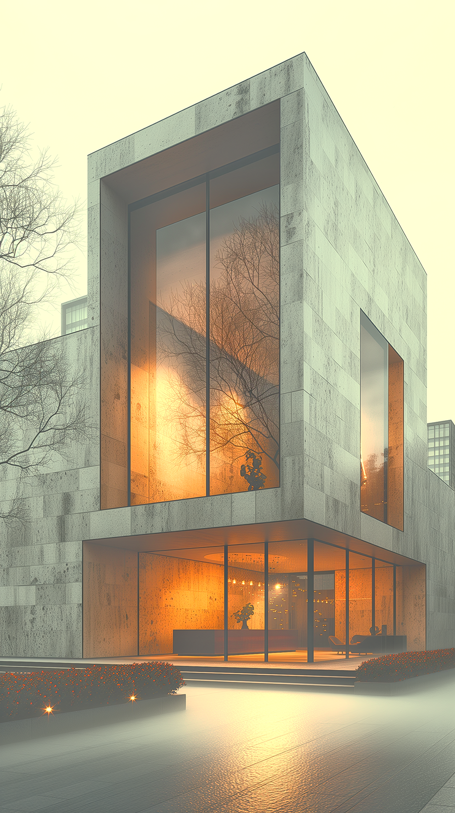minimalist small building facade design